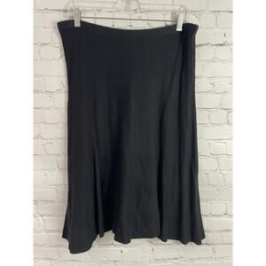 Nic & Zoe Womens M Skirt Black Knit Sweater Soft Elastic Waist Stretch